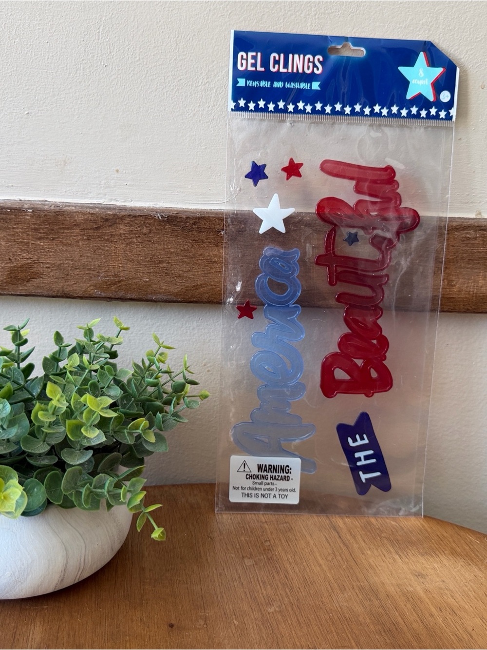 Target Red, Blue and White 'America the Beautiful' Gel Clings - Home Holiday